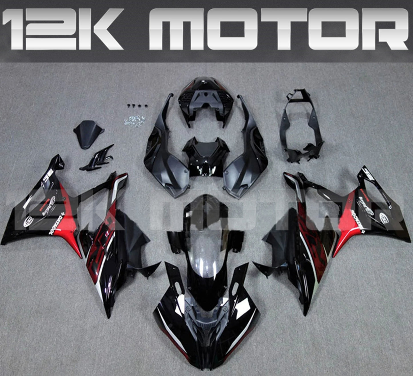 BMW S1000RR 2019-2022 Black Red Fairing Kit