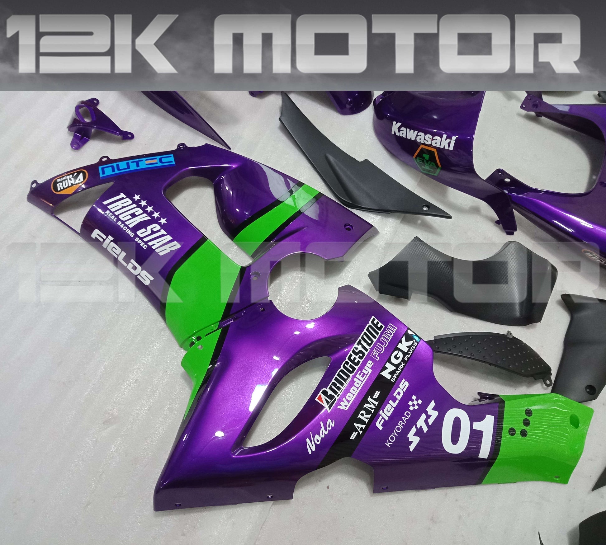 2005 - 2006 Kawasaki ZX6R Purple Fairing 04