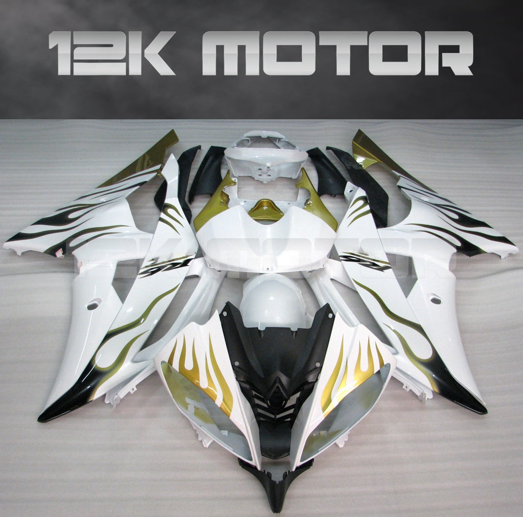 2008 - 2016 Yamaha YZF R6 Fairing White Gold Fairing