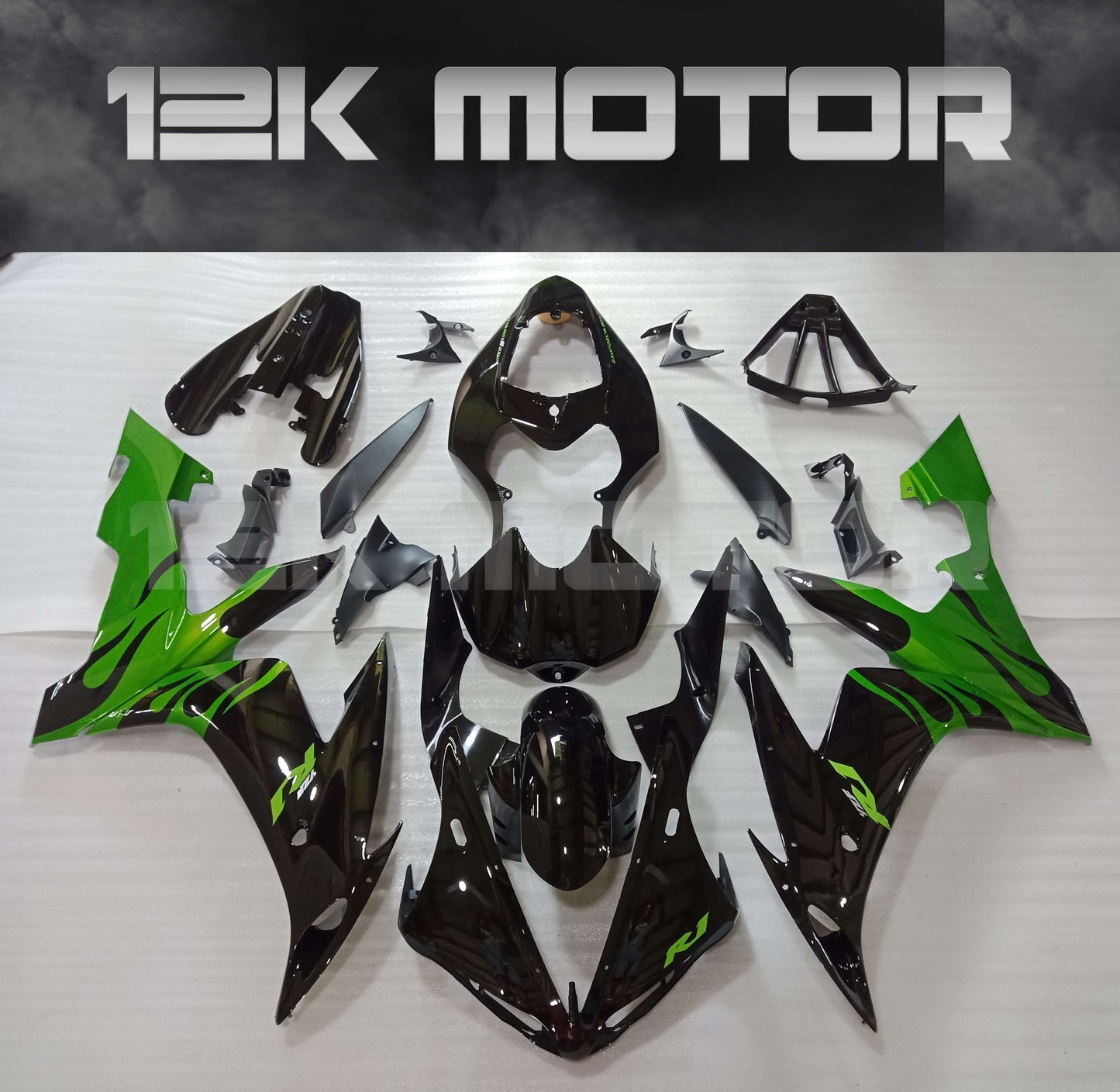 Black Green Fairing Yamaha YZF R1 Fairing 01