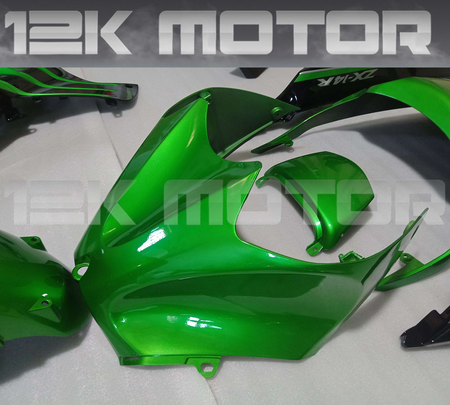 Green and Black 2012 - 2023 Kawasaki ZX14R Fairing 04
