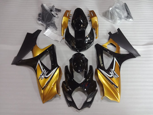 ---AU STOCKING---Black Gold Fairing Kit For Suzuki GSXR GSX-R 1000 2007 2008
