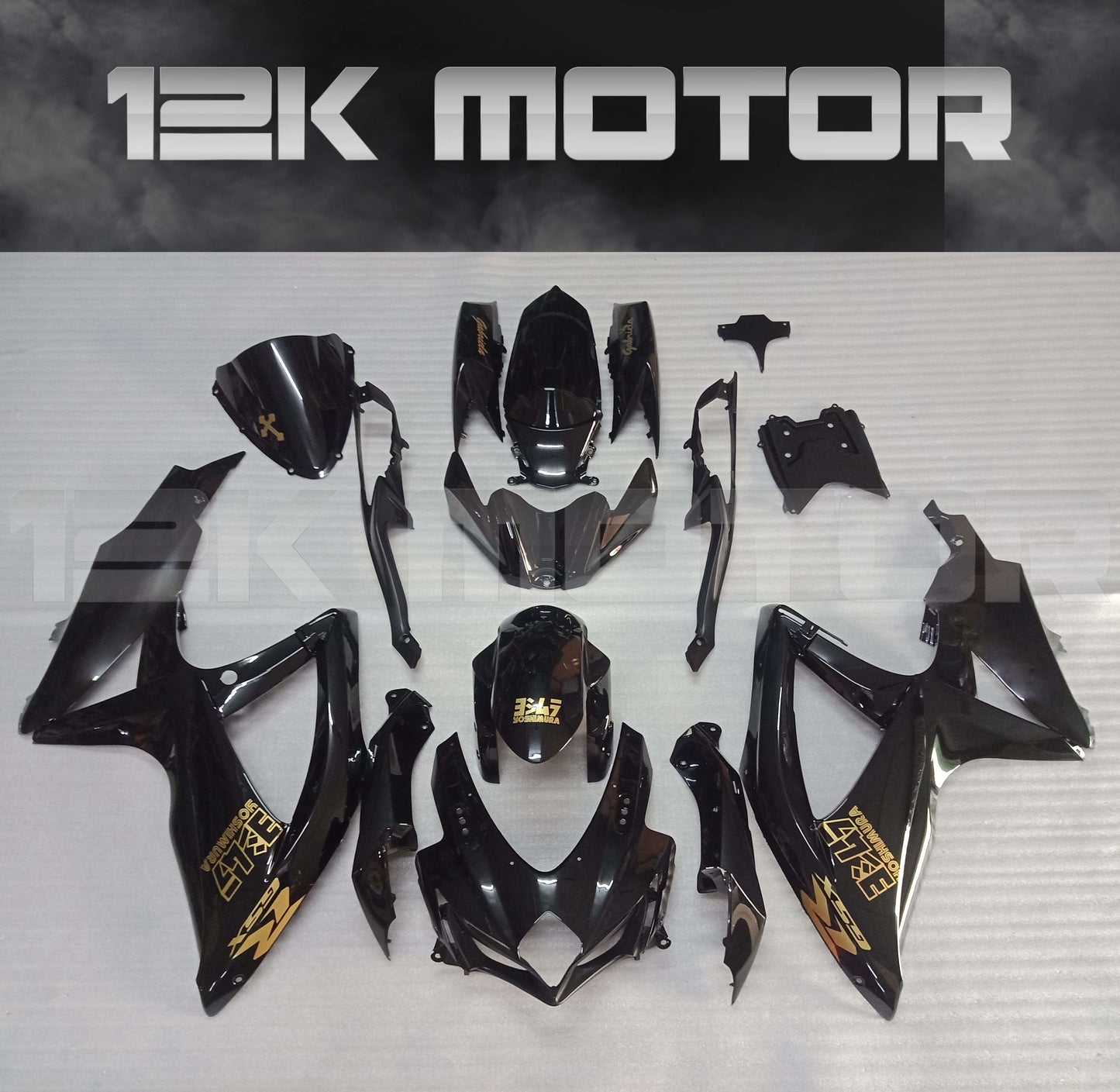 Black with Gold Stickers Fairing Fit for SUZUKI GSXR 600/750 2008-2010 Aftermarket Fairing Kit