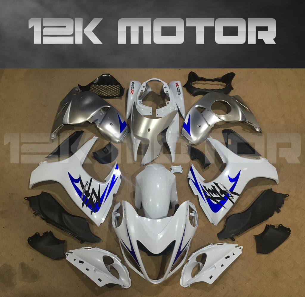 SUZUKI Hayabusa GSX1300R 2008-2018 White with Blue Decal Fairing