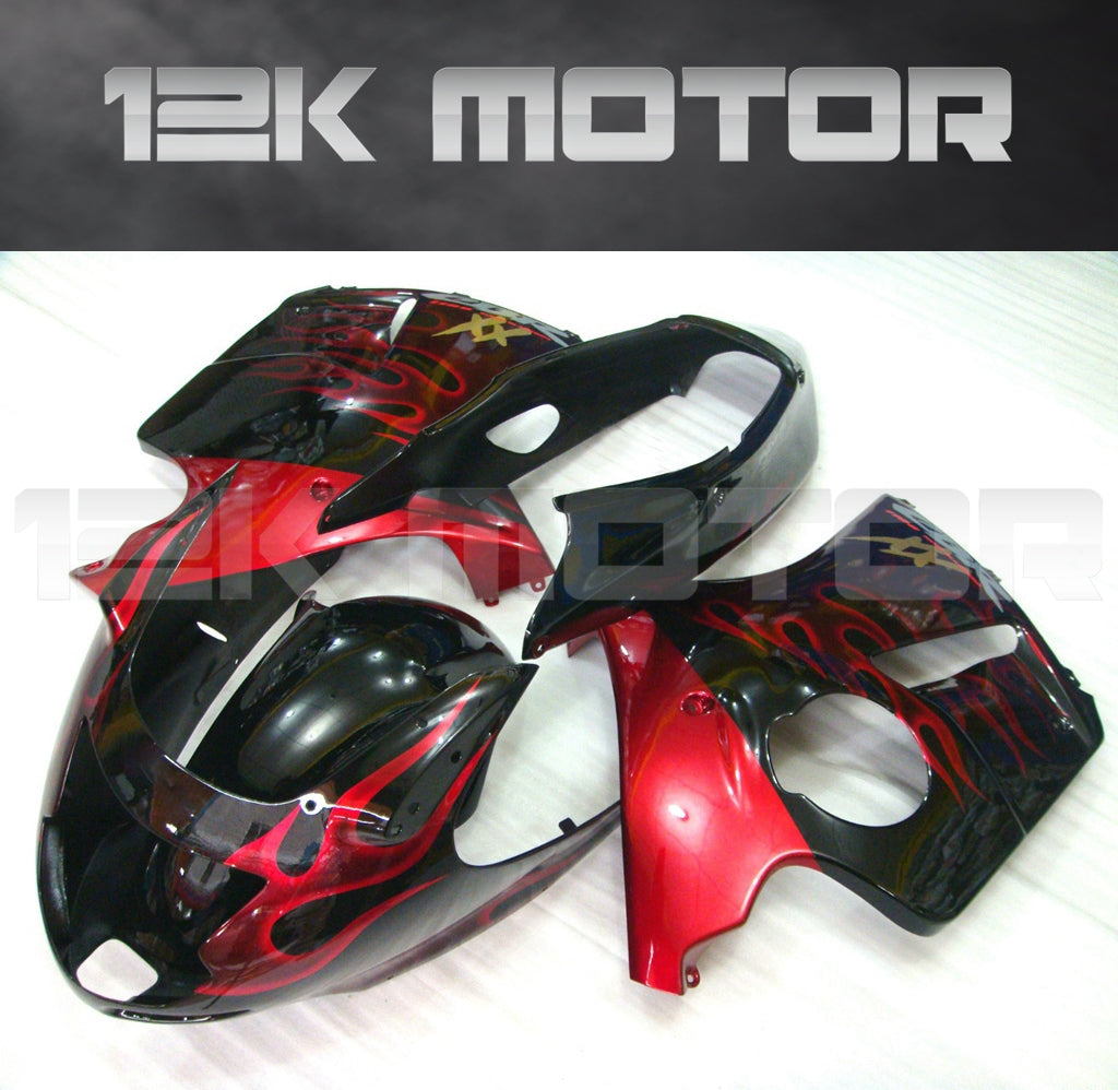 Black Red Fairing Kits fit HONDA CBR1100XX Blackbird 1996 - 2007