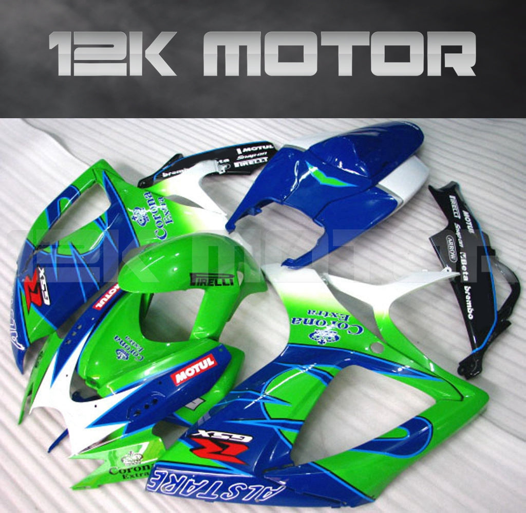 Green and Blue Fairing Fit For SUZUKI GSXR 600/750 2006 2007 Aftermarket Fairing Kit