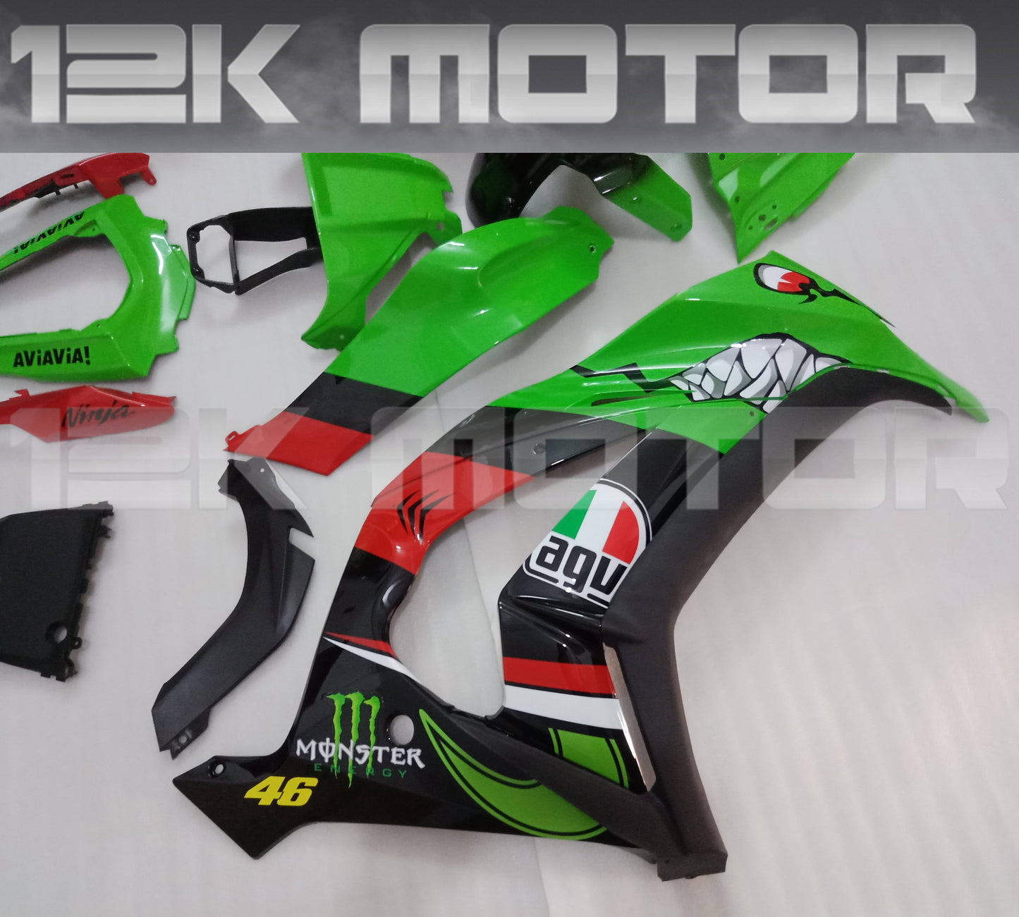 Green Shark Fairing Kit For 2011 2012 2013 2014 2015 Kawasaki ZX-10R