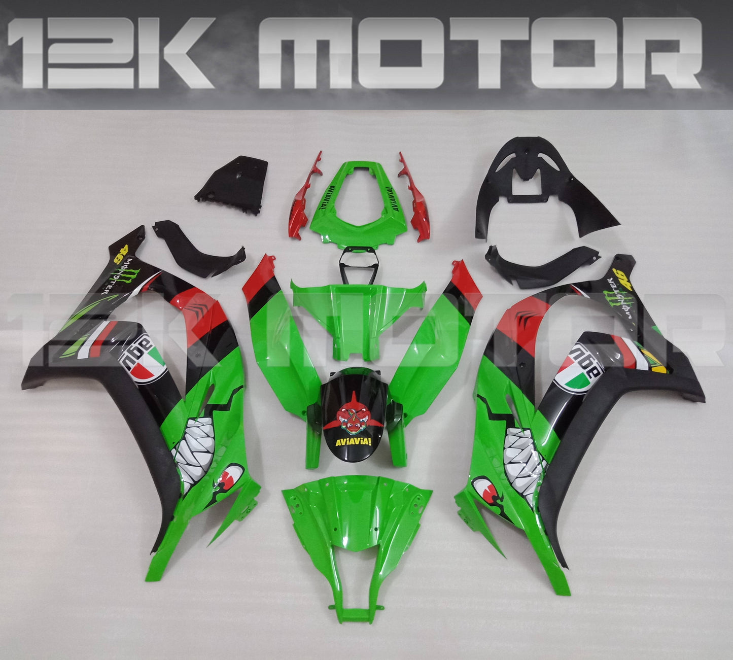 Green Shark Fairing Kit For 2011 2012 2013 2014 2015 Kawasaki ZX-10R