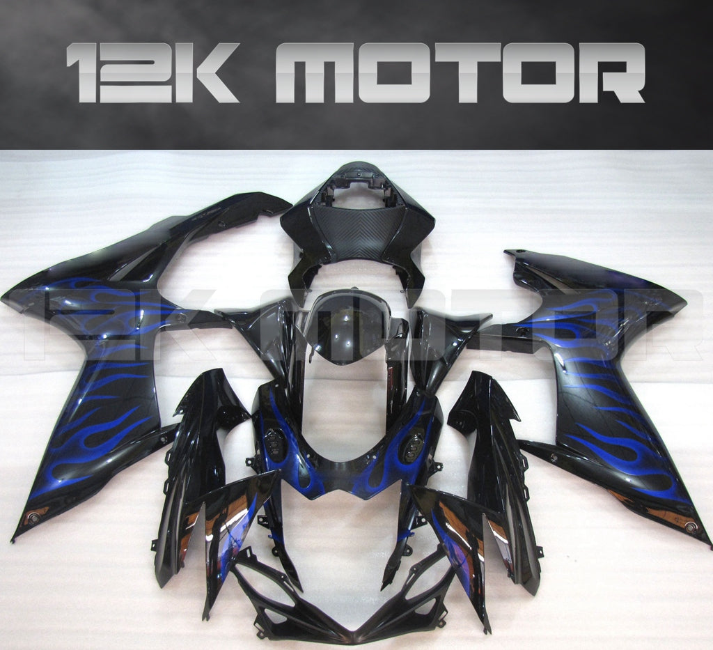 Black Blue Flame Design Fairing Set for SUZUKI GSXR 600 GSX-R750 2011 to 2023