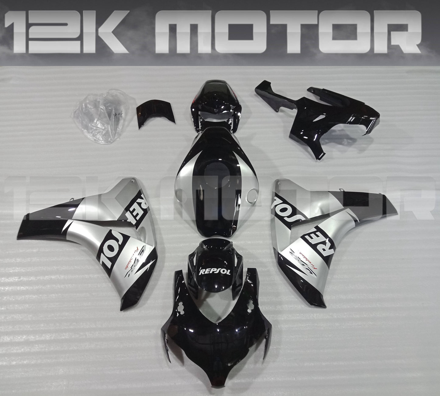 Silver and Black Repsol Fairing Kit For HONDA CBR1000RR 2008 2009 2010 2011