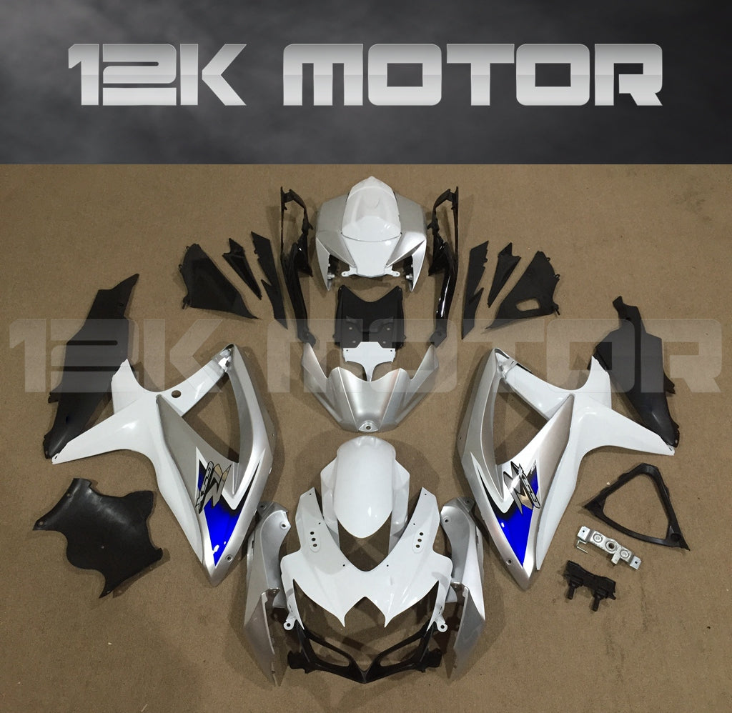 Silver White Fairing Fit for SUZUKI GSXR 600/750 2008-2010 Aftermarket Fairing Kit