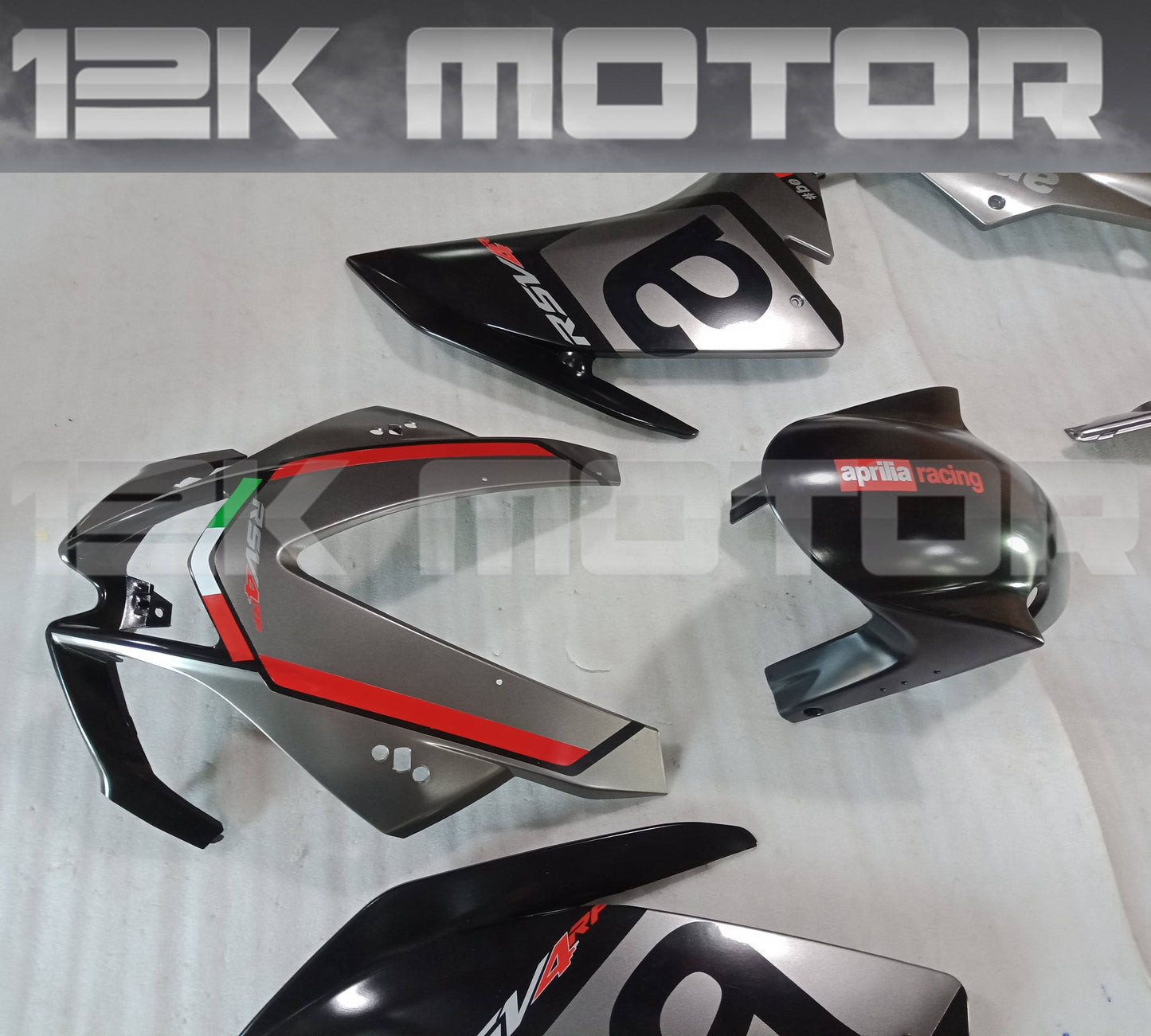 Silver Black Fairing Kit For Aprilia RSV4 2009 - 2019