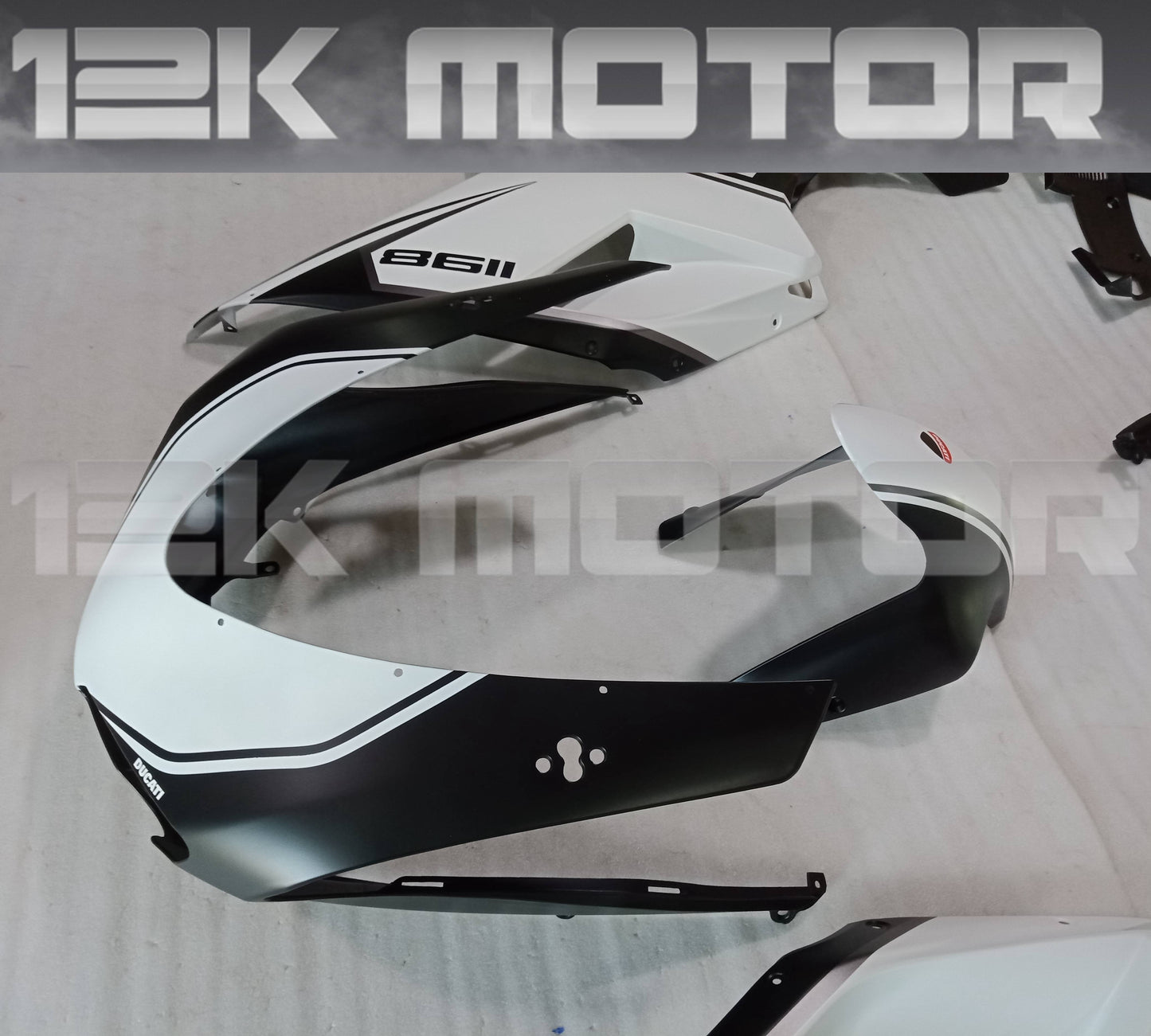 Ducati 848 1098 1198 Matt Black White Fairing