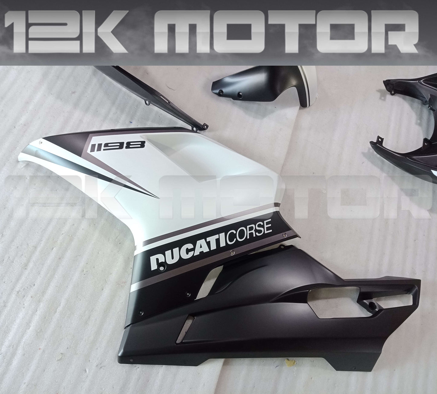 Ducati 848 1098 1198 Matt Black White Fairing
