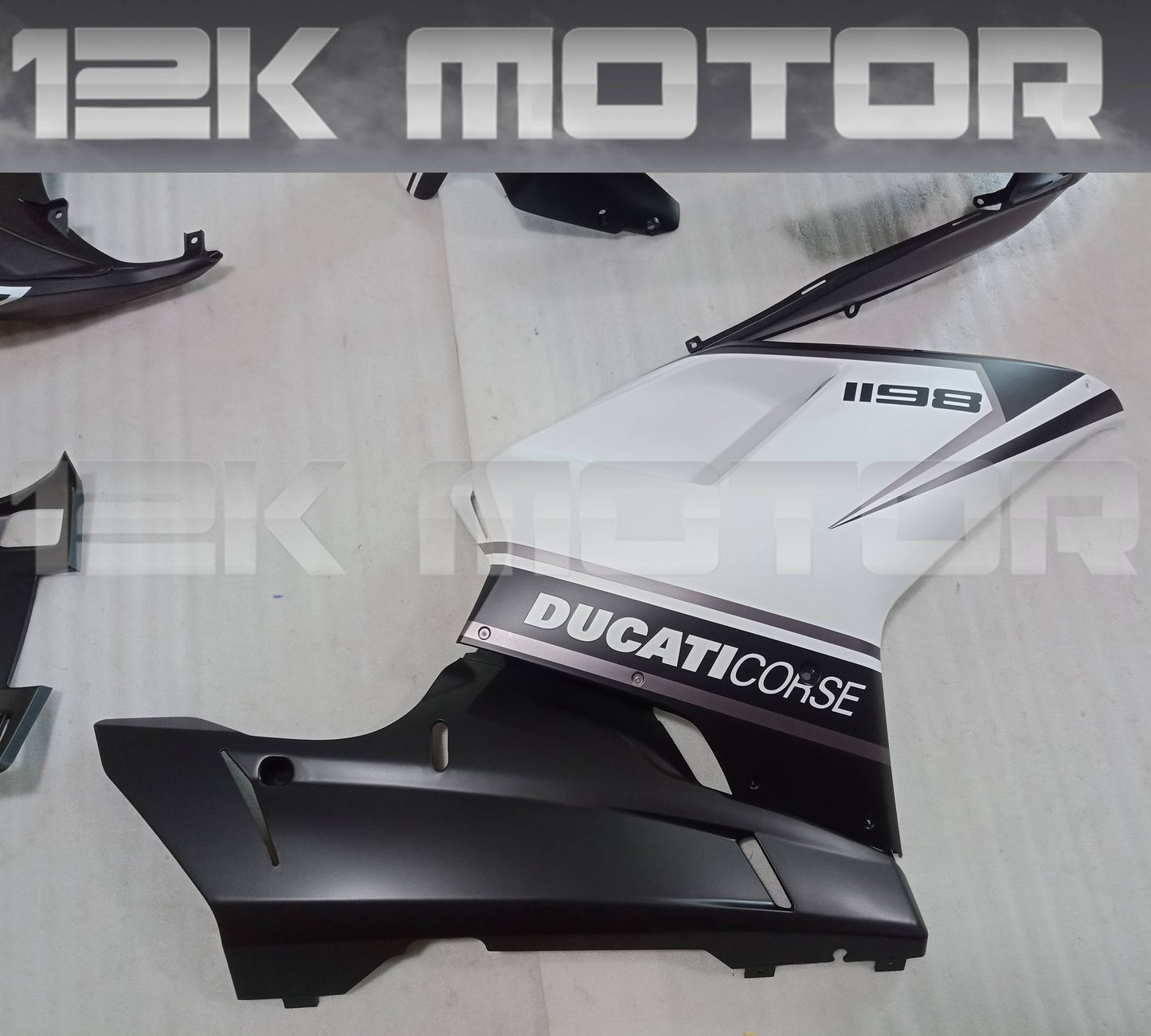 Ducati 848 1098 1198 Matt Black White Fairing