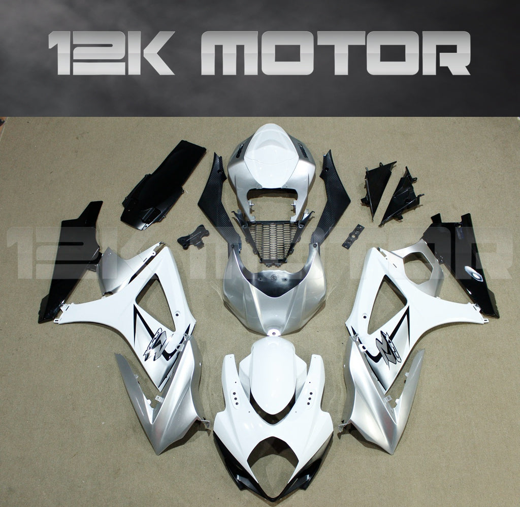 White and Silver Fairing Fit for SUZUKI GSXR 1000 2007 2008 Aftermarket Fairing Kit