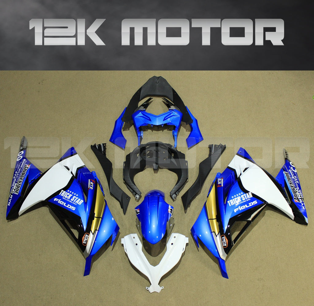 Ninja 300 2013 - 2017 White Blue Fairing kit set