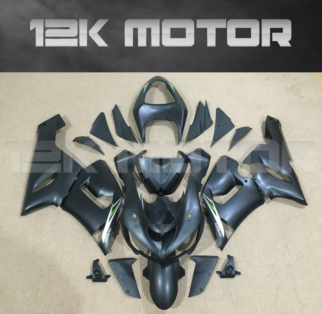 Matt Black Aftermarket Fairing Kit fit 2005 to 2006 ZX-6R