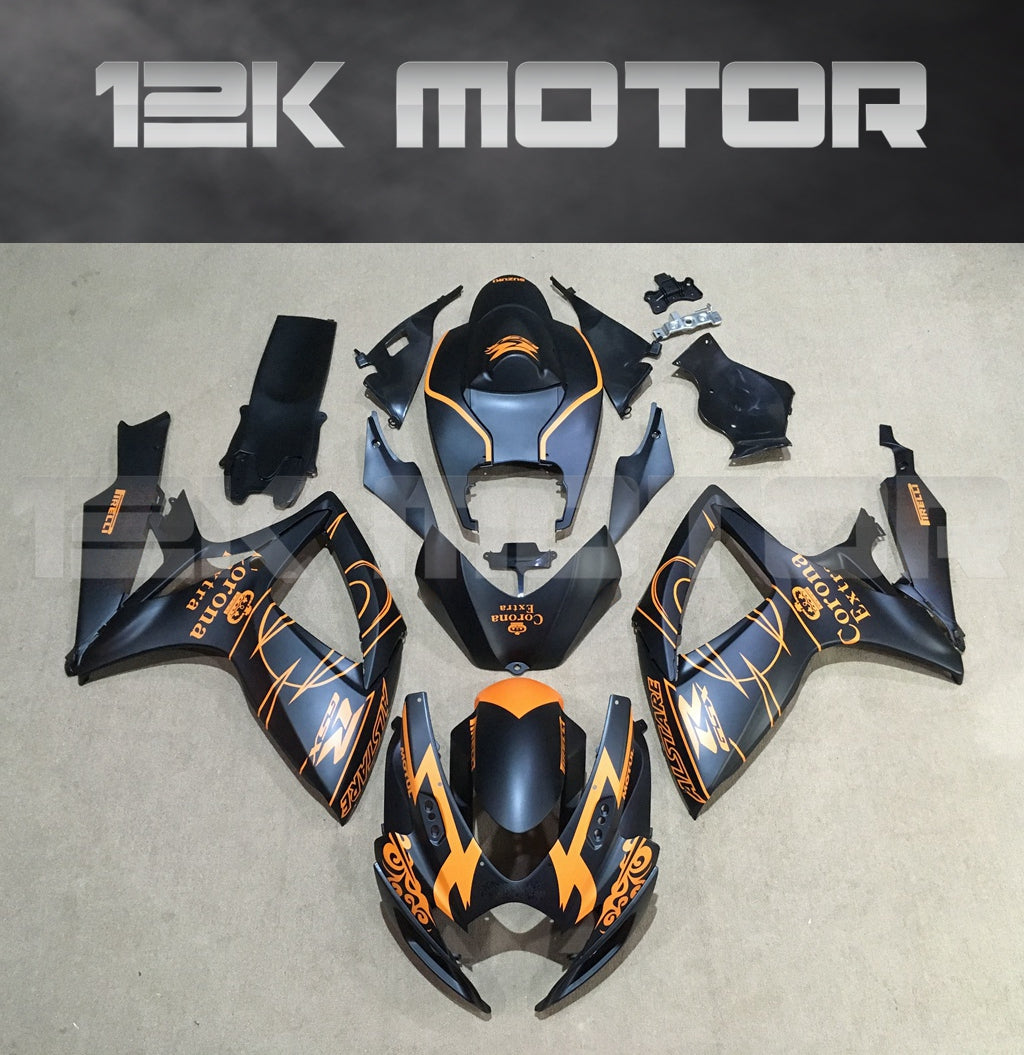 Black and Orange Fairing Fit For SUZUKI GSXR 600/750 2006 2007 Aftermarket Fairing Kit