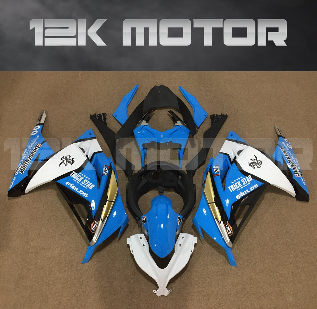 Ninja 300 2013 - 2017 Blue White bike fairings