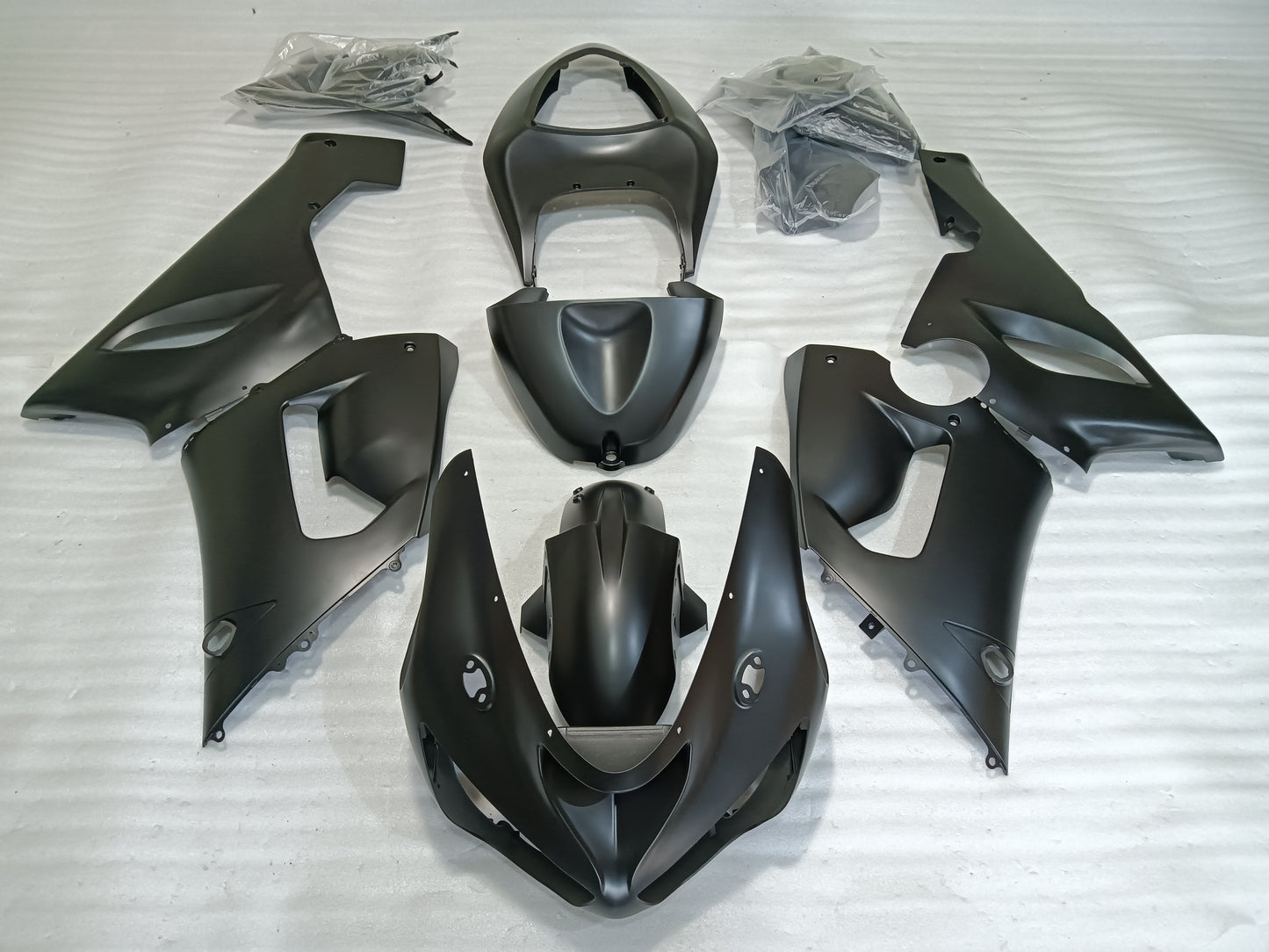---AUSTOCKING---Fit Kawasaki ZX-6R 2005 2006 Matt Black Fairing Kit