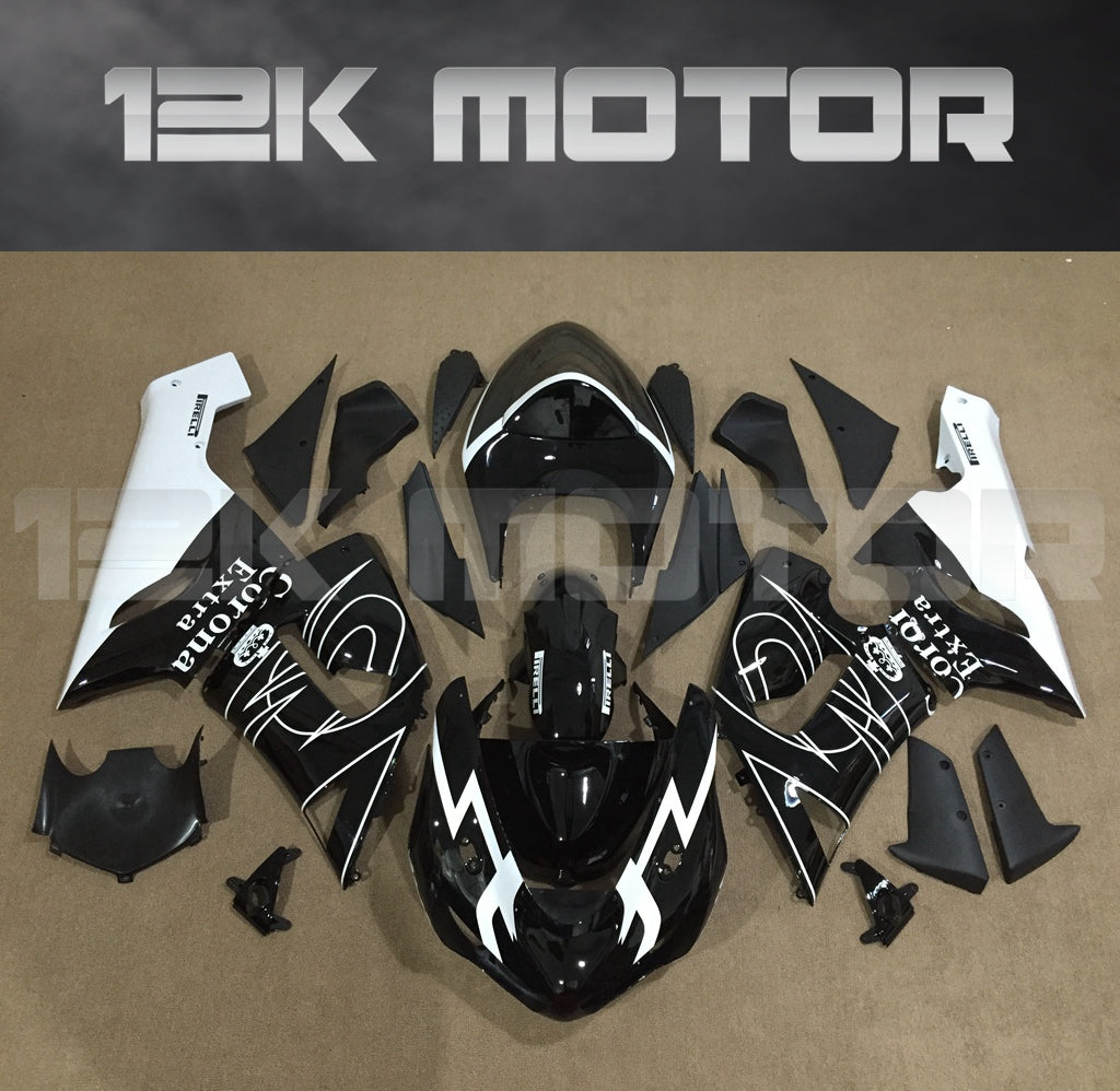 Aftermarket Kawasaki ZX6R Fairings 2005 2006 Fairing Kit Set Corona Black