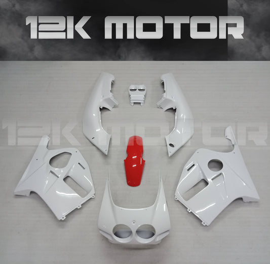 Aftermarket white fairing kit for HONDA CBR250RR, including various panels and a red windscreen.