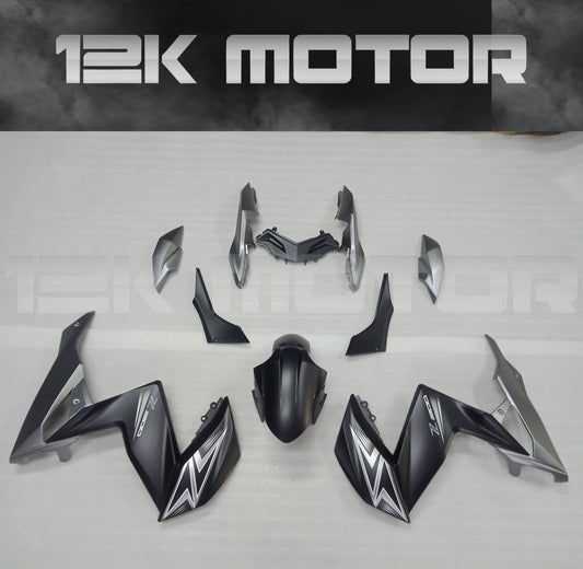 Black Silver Fairing Kit For KAWASAKI Z300 Z250