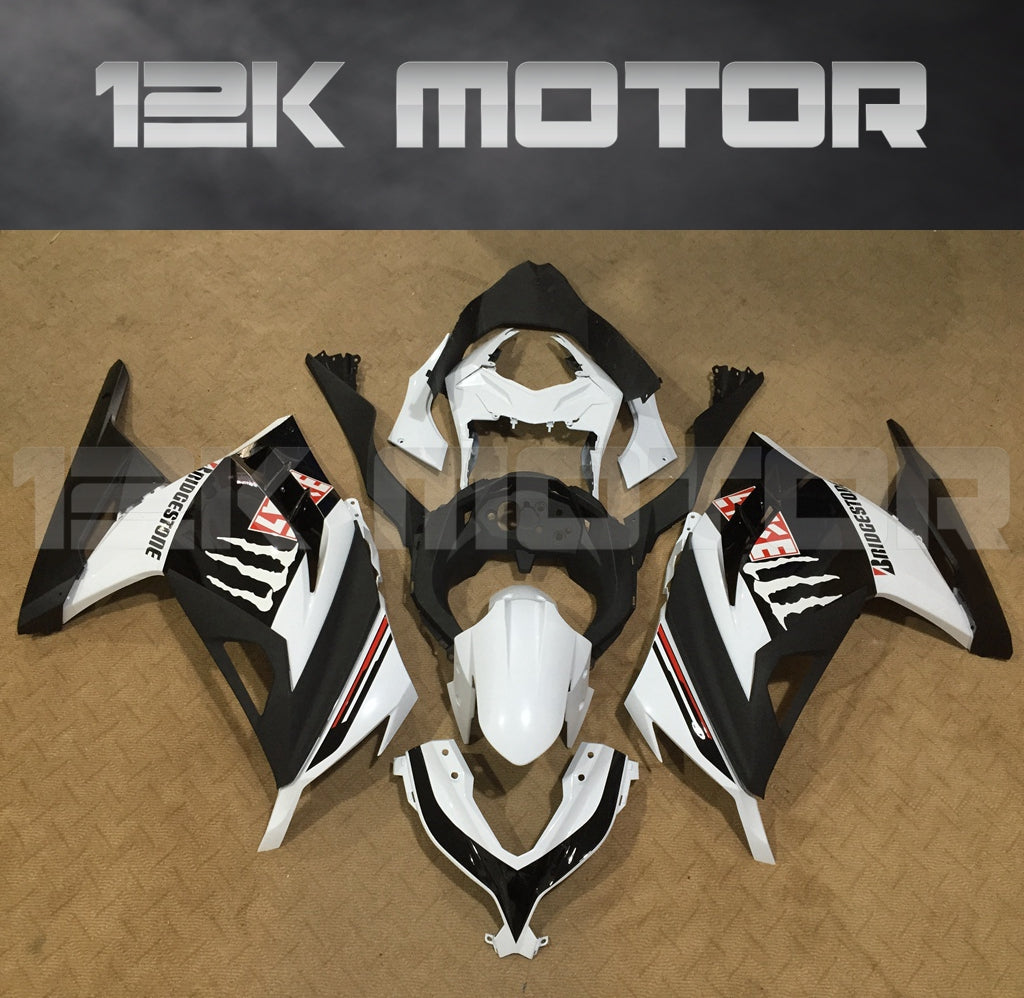 Black White Monster Fairing Kit For Kawasaki Ninja 300 Fairings 2013 2014 2015 2016 2017 Aftermarket