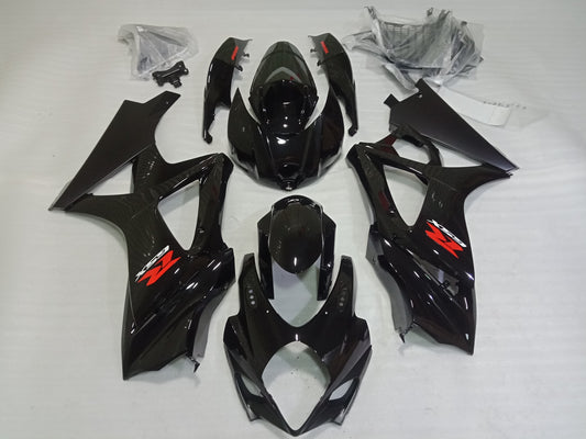 ---AU STOCKING---Fit Suzuki GSXR GSX-R 1000 2007 2008 Plain Gloss Black Fairing Kit