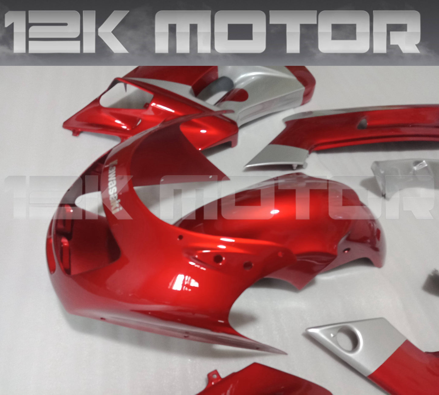 Fit For KAWASAKI ZZR250 Red Silver Fairing Kit