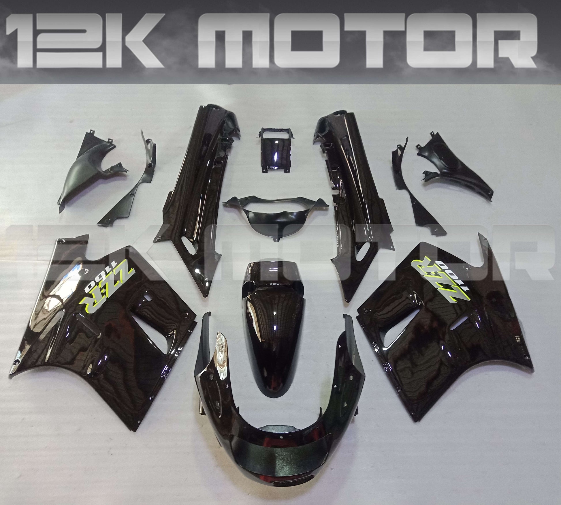 Gloss Black Fairing Kit For KAWASAKI ZZR250 1990 to 2007