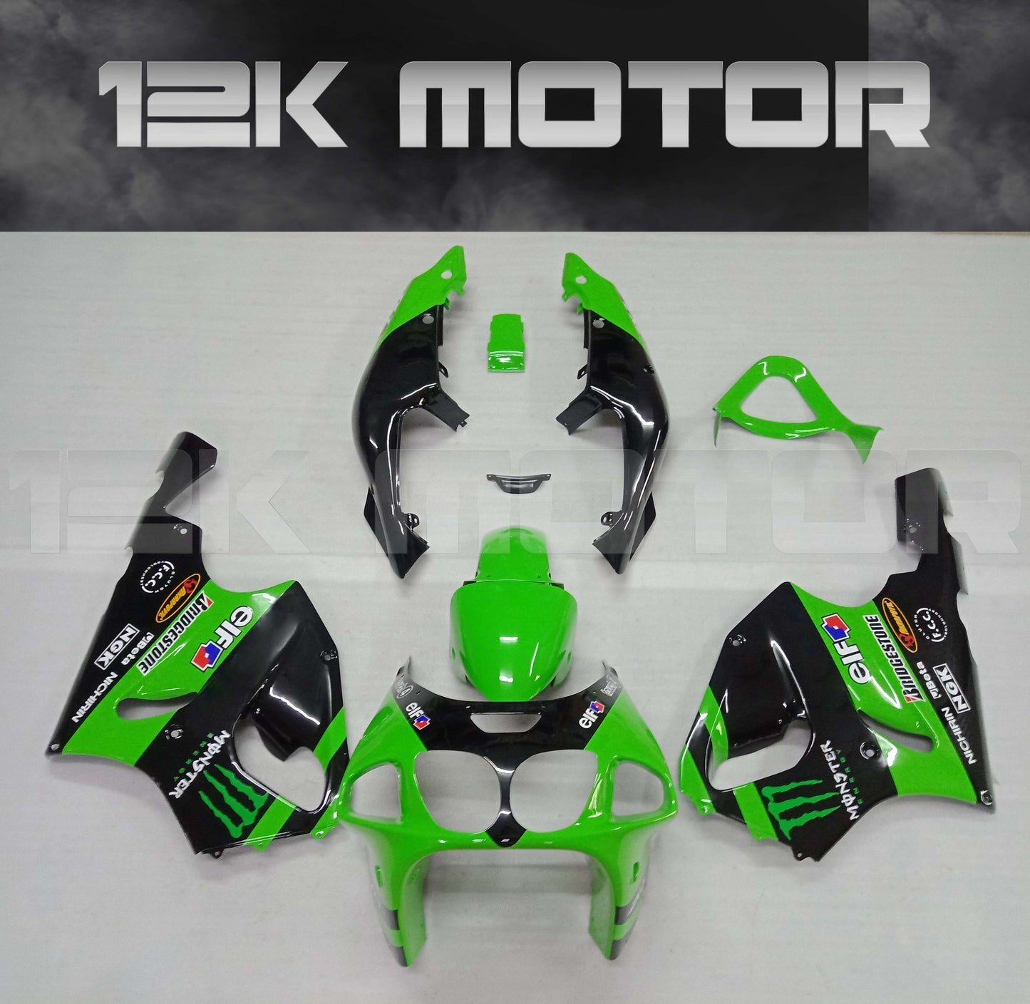 Green Black Fairing Kit Fit KAWASAKI ZX-7R 1996 - 2003