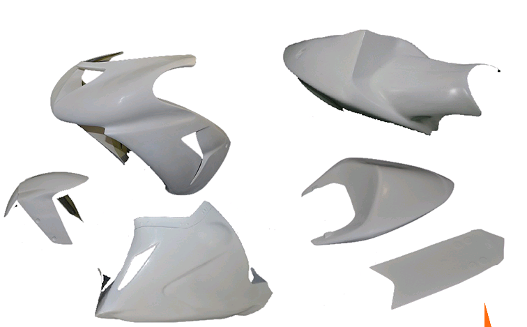 KAWASAKI ZX6R Race Fairing Kit Fiberglass Track Fairing Set 2005-2006