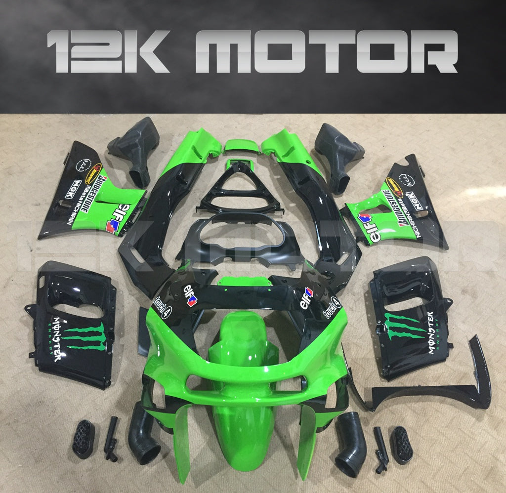 KAWASAKI ZZR400 ZZR600 Green Black Fairing Kit