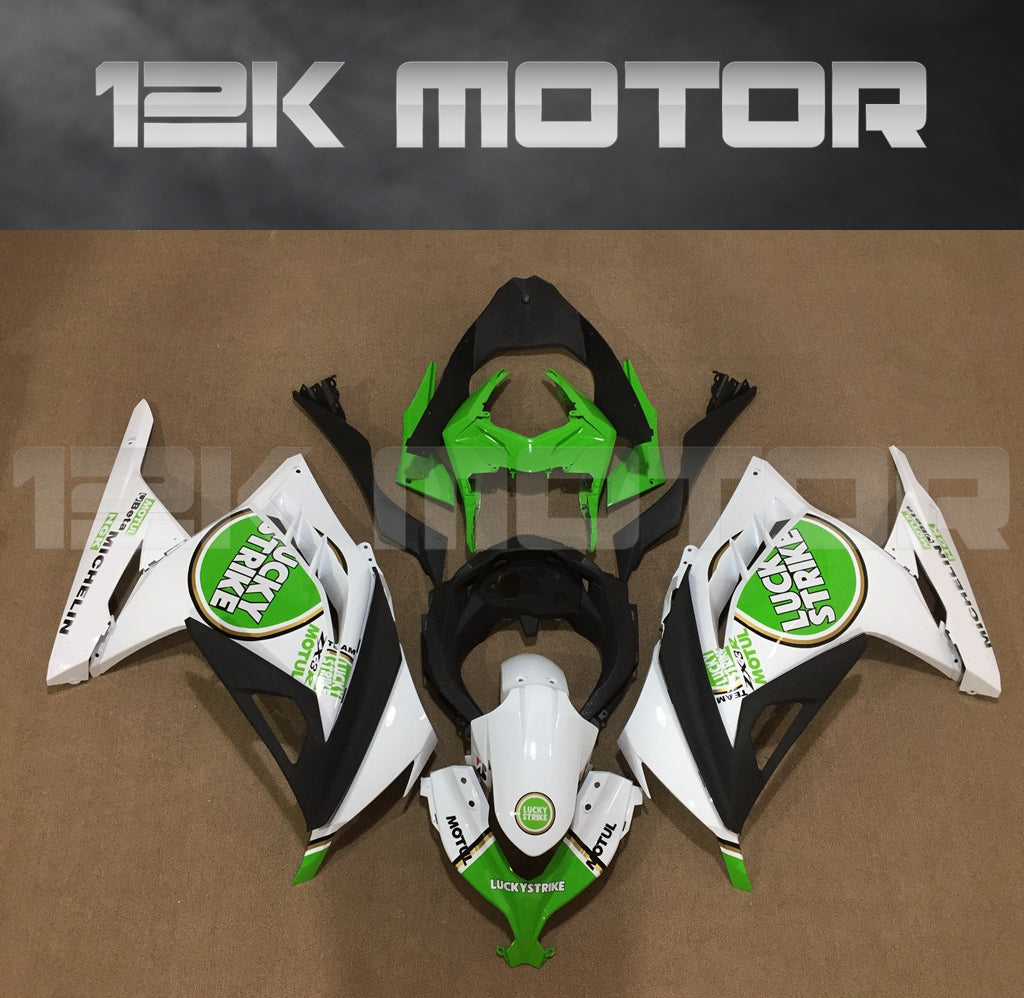 Lucky Strike Green White Fairing Kit For Kawasaki Ninja 300 Fairings 2013 2014 2015 2016 2017 Aftermarket