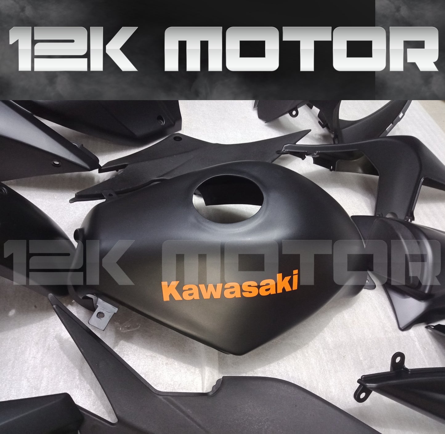 Matt Black with Orange Design Fairing Kit for Kawasaki Ninja 250 EX250 2008 2009 2010 2011 2012