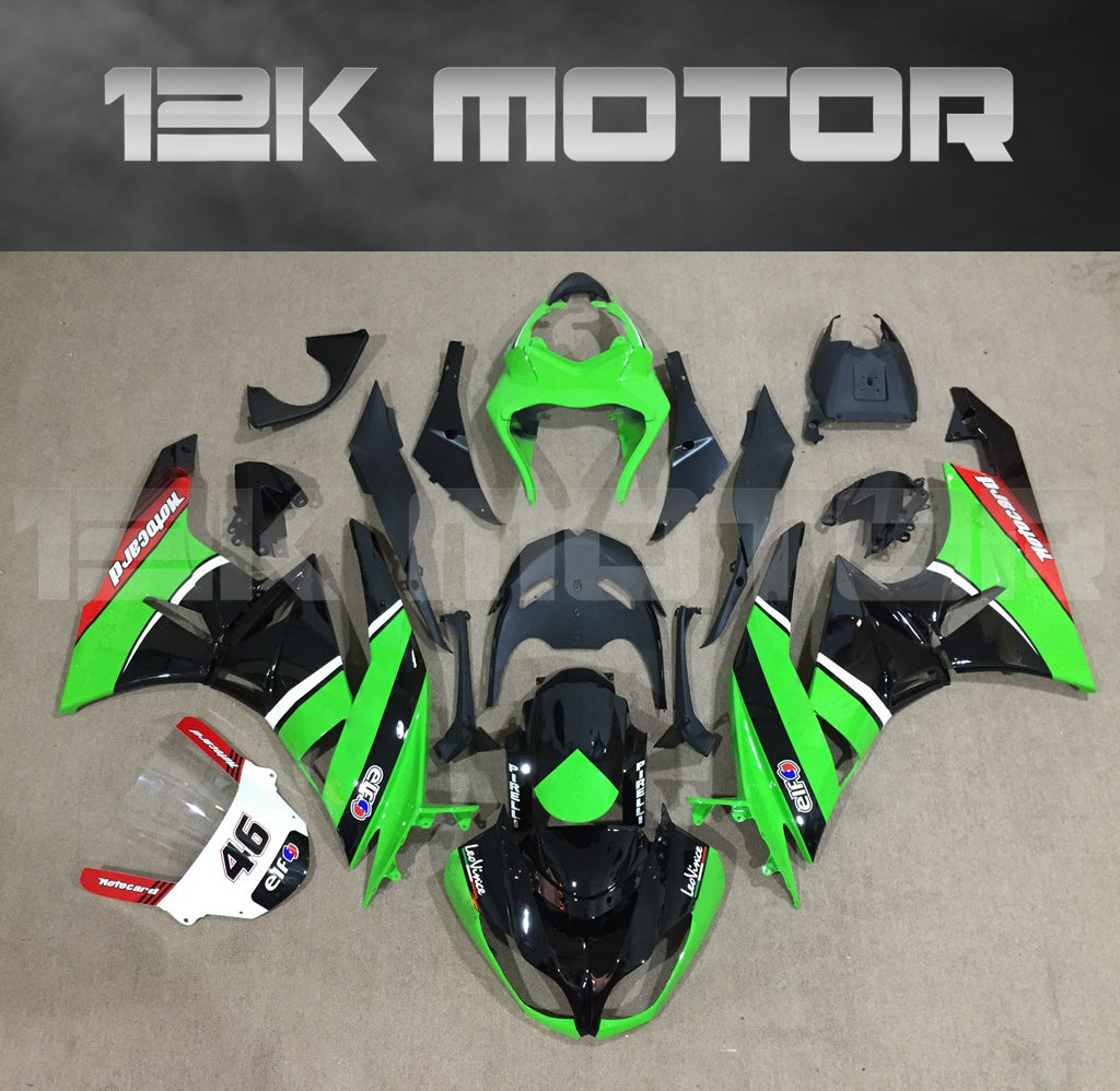 ZX6R Fairing Kit for Kawasaki ZX6R Fairings 2009 to 2012 Green Black Fairing set 4