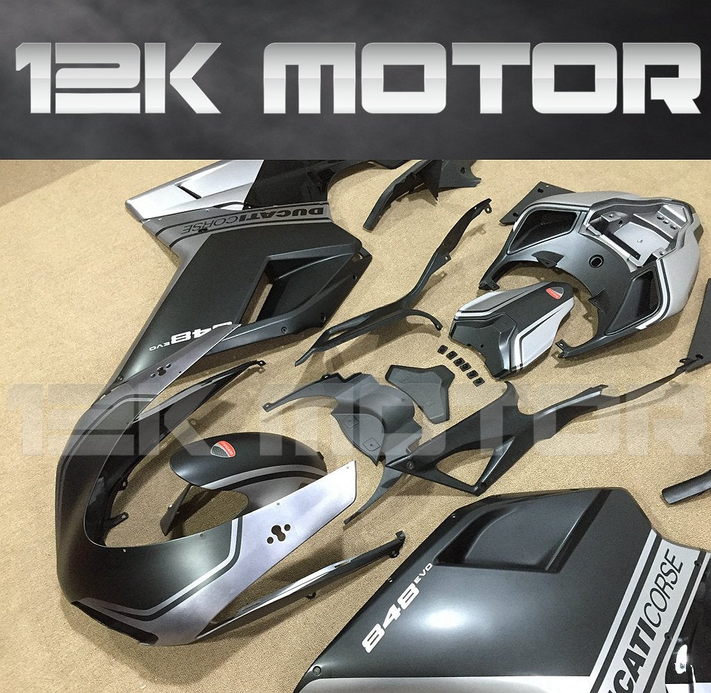 Ducati 848/1098/1198 Satin Black and Silver Fairing | 12K MOTOR
