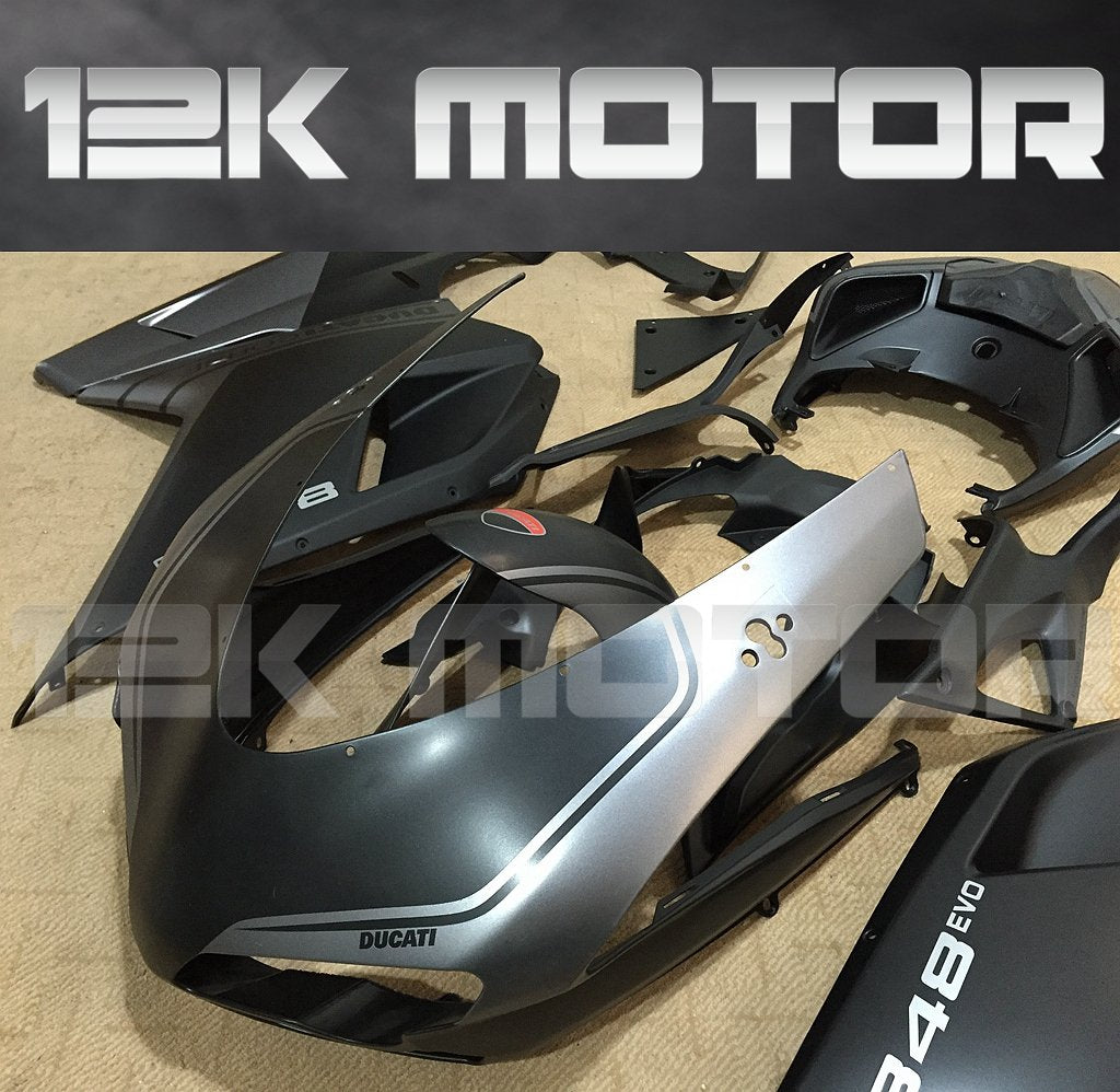 Ducati 848/1098/1198 Satin Black and Silver Fairing | 12K MOTOR