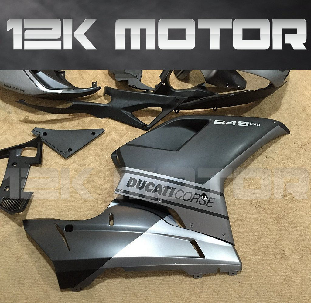 Ducati 848/1098/1198 Satin Black and Silver Fairing | 12K MOTOR