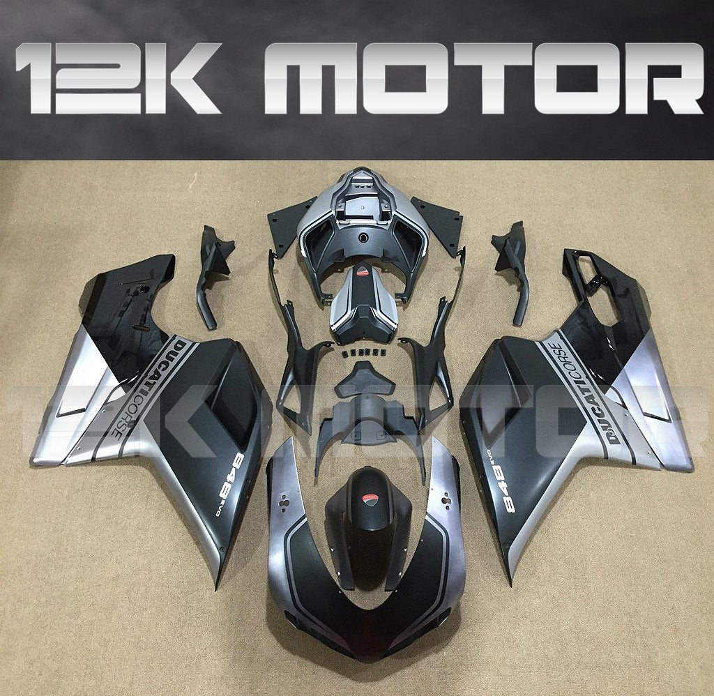Ducati 848/1098/1198 Satin Black and Silver Fairing | 12K MOTOR