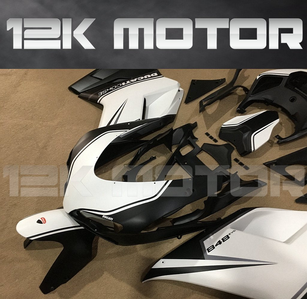 Ducati 848/1098/1198 Satin Black and White Fairing | 12K MOTOR