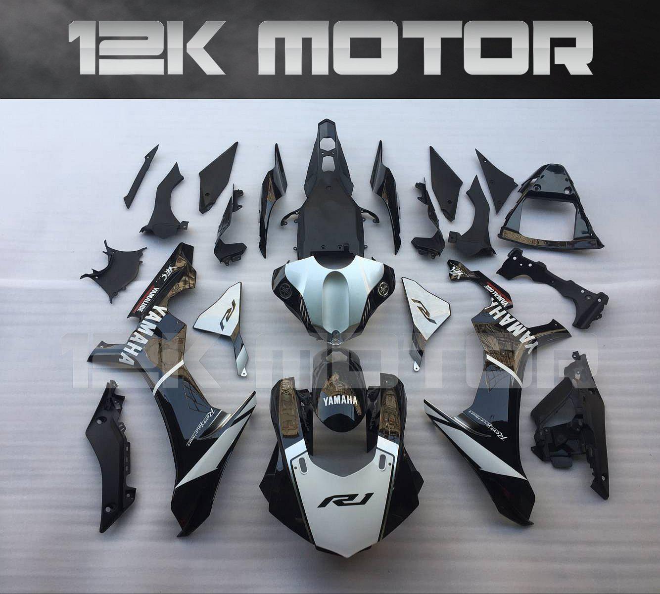 Yamaha R1 2015-2019 Black and White Fairing | 12K MOTOR