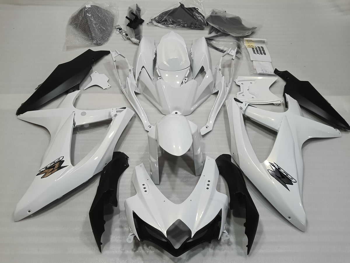 ---AU STOCKING---Fit Suzuki GSX-R 600 GSX-R 750 2008 2009 2010 Pearl White Fairing Kit