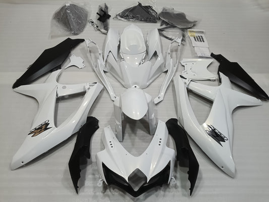 ---AU STOCKING---Fit Suzuki GSX-R 600 GSX-R 750 2008 2009 2010 Pearl White Fairing Kit