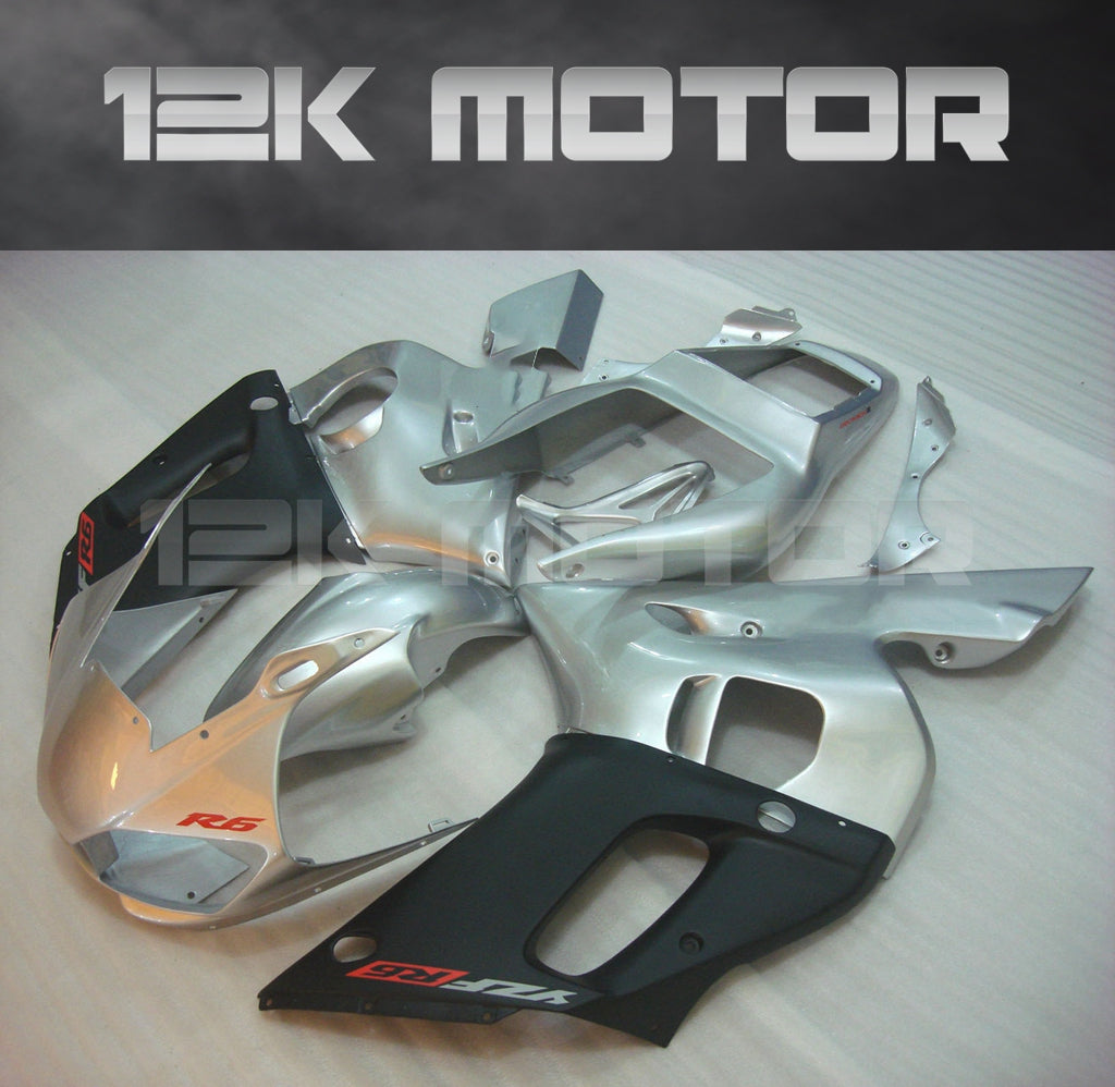 2000 Yamaha R6 Custom Silver and Black Fairing for Yamaha 1998 1999 2000 2001 2002 R6 ...