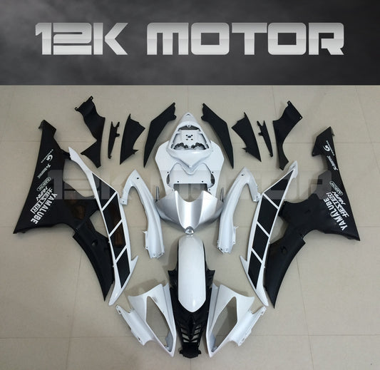 2008 - 2016 Black White Fairing Yamaha R6 Fairing 01