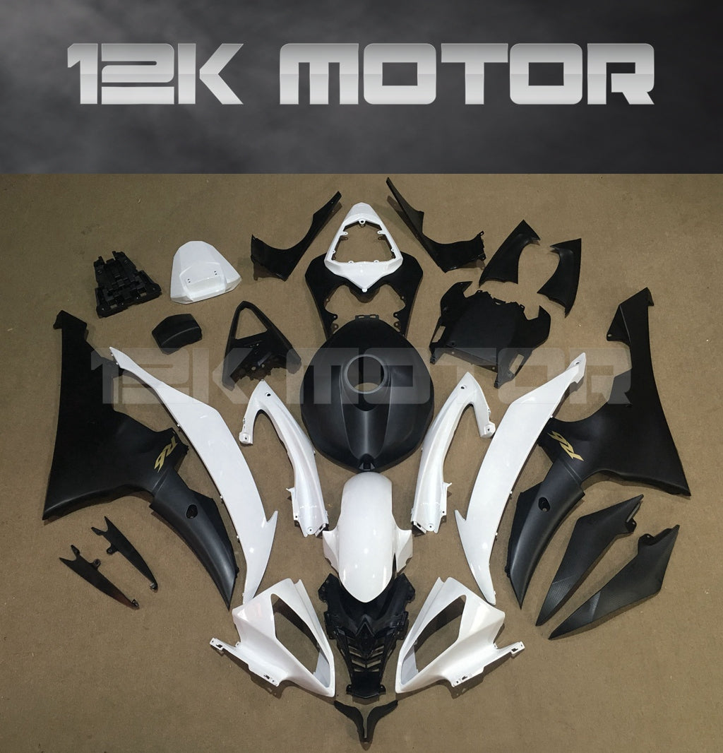 Aftermarket R6 Fairings For Yamaha R6 2008 2016 Black White Fairing Kit Set 2 5374