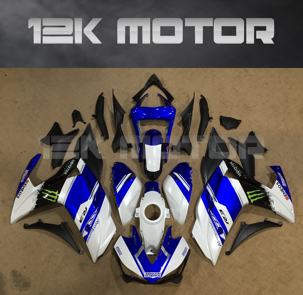 Custom 2017 R3 2015 - 2017 Yamaha YZF R3 Fairing Blue and White Kit | 12K MOTOR ...